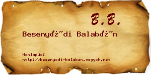 Besenyődi Balabán névjegykártya
